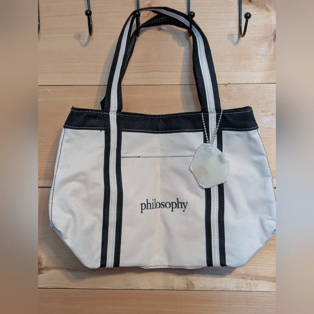 Philosophy Cream and Black Tote Bag - Picture 1 of 1